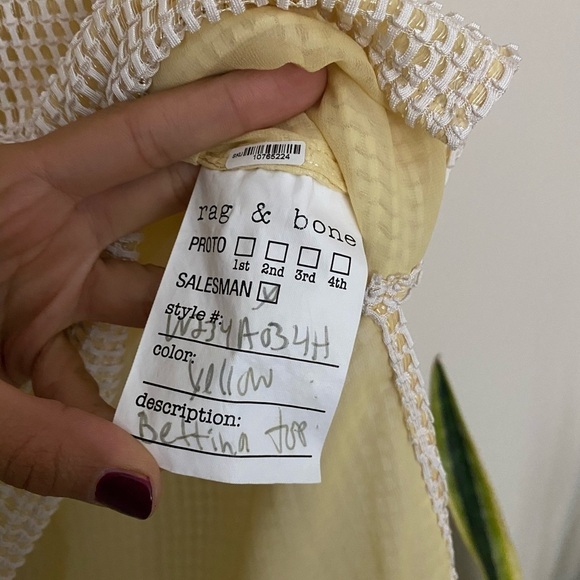 Rag & Bone Bettina Pale Yellow Mesh Top - Picture 7 of 7